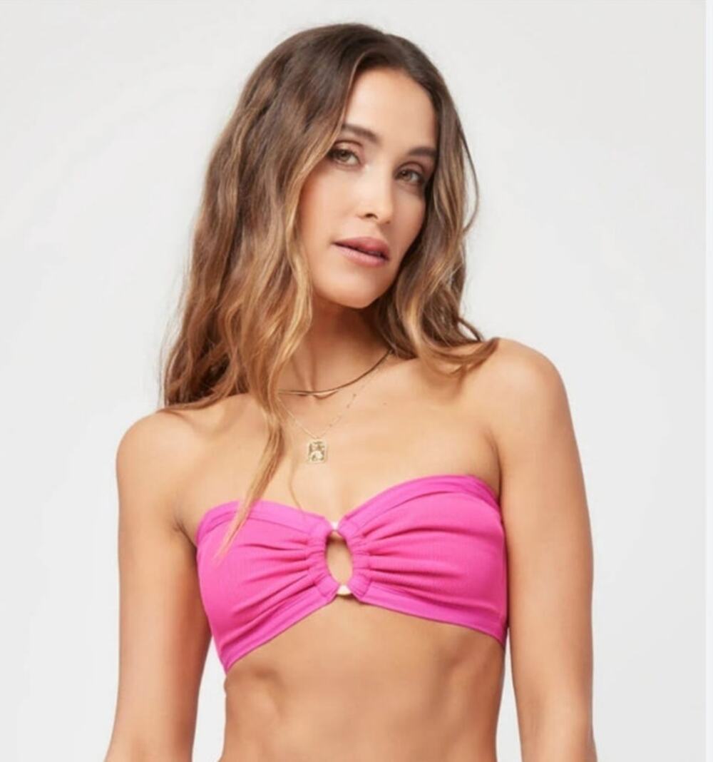 L*Space Maya Bikini Top in Bougainvillea Pink Size Small NWT Convertible